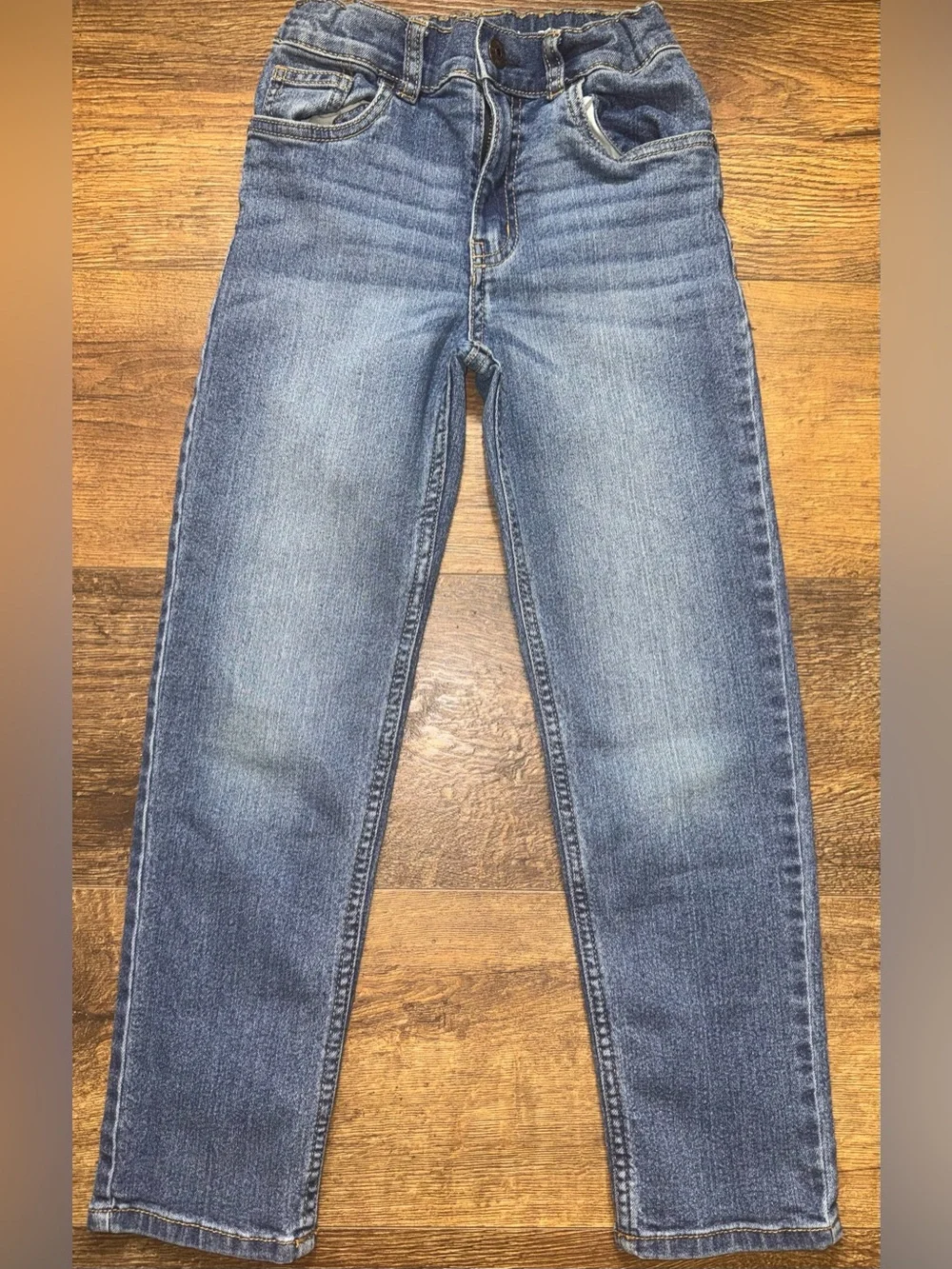 OshKosh B’gosh Boys Straight Leg Jeans Size 7R Adjustable Waist Medium Wash
